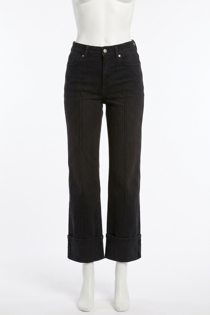 NEW DEAR JOHN DENIM holly super high rise wide hemmed jeans in jet set wash